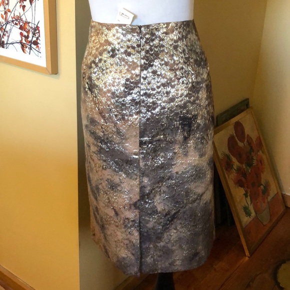 ELLEN TRACY Size 14 Shimmer SnakeScale Lined Skirt Elegant Party Luxe $298 NEW - Picture 5 of 14